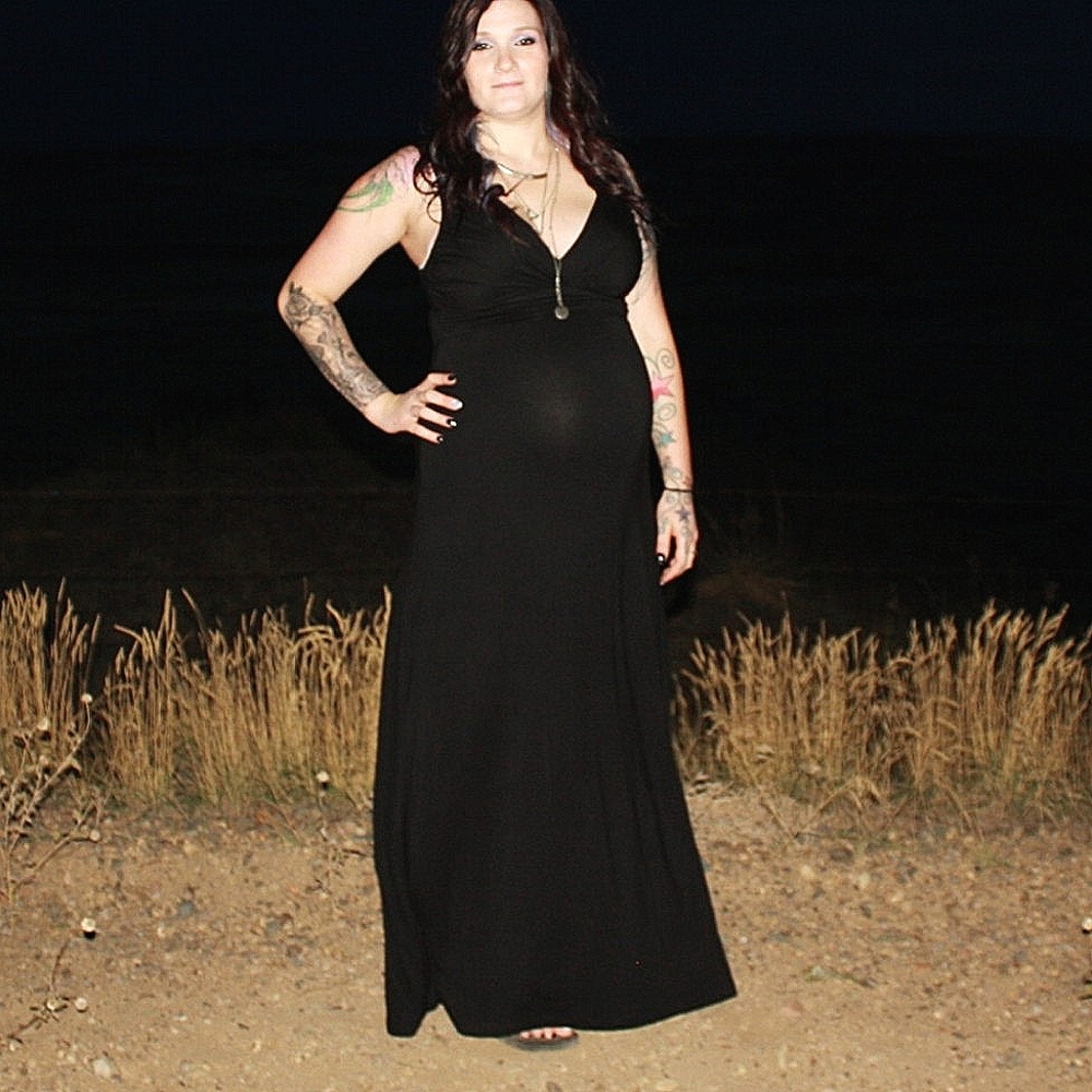 Women's maternity halter top maxi dress